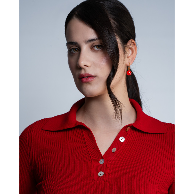 Orecchino Vittoria corallo