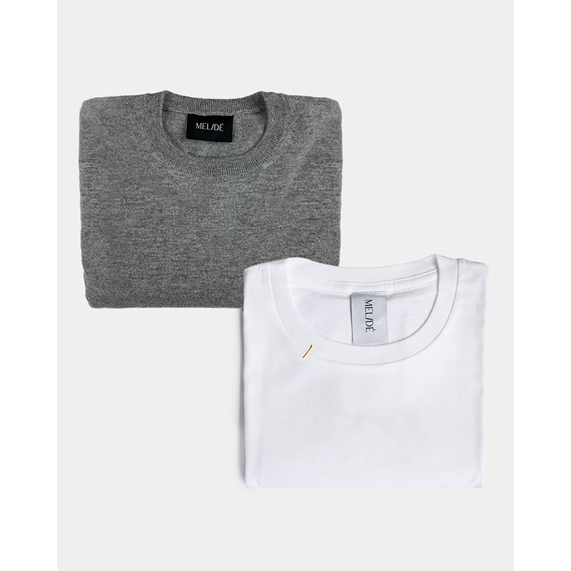 Maglione grigio + tshirt