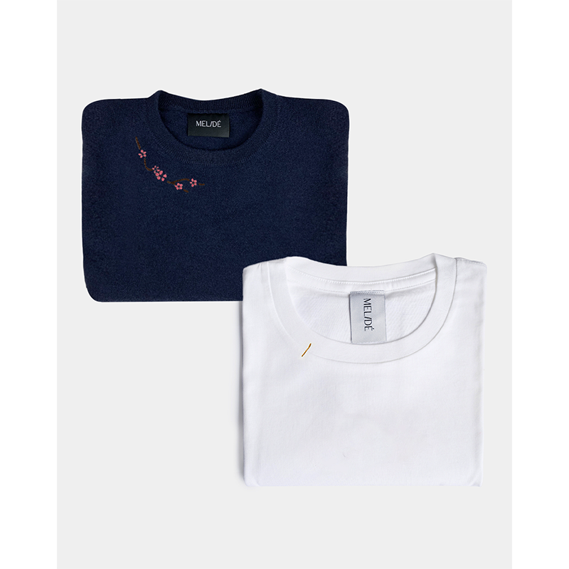 Maglione blu Ciliegio + tshirt