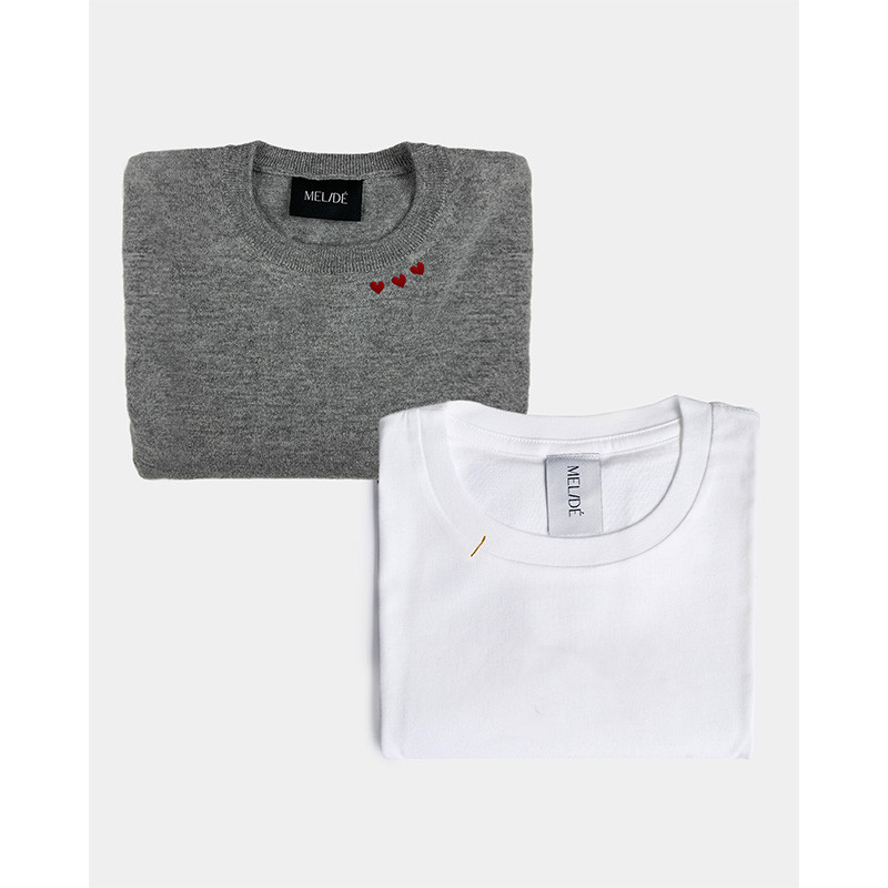 Maglione grigio Cuoricini +...