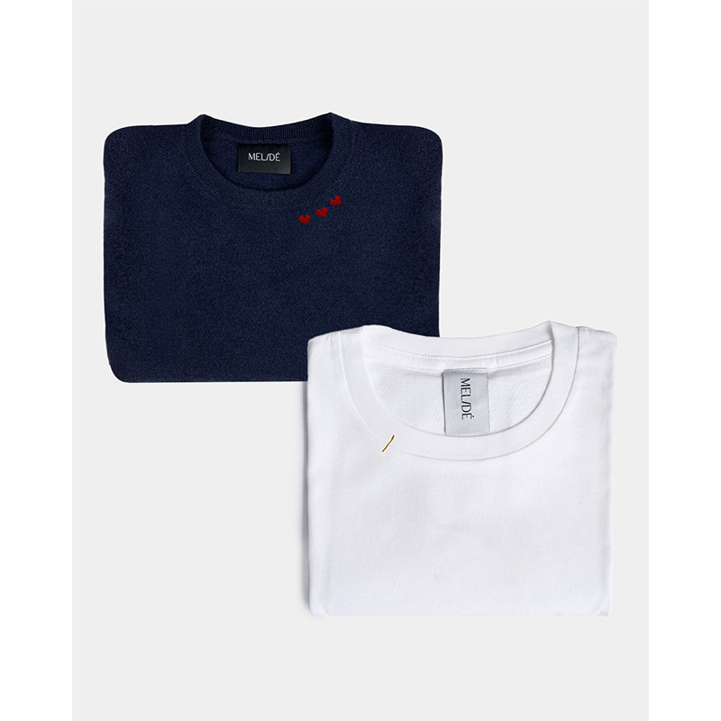 Maglione blu Cuoricini +...