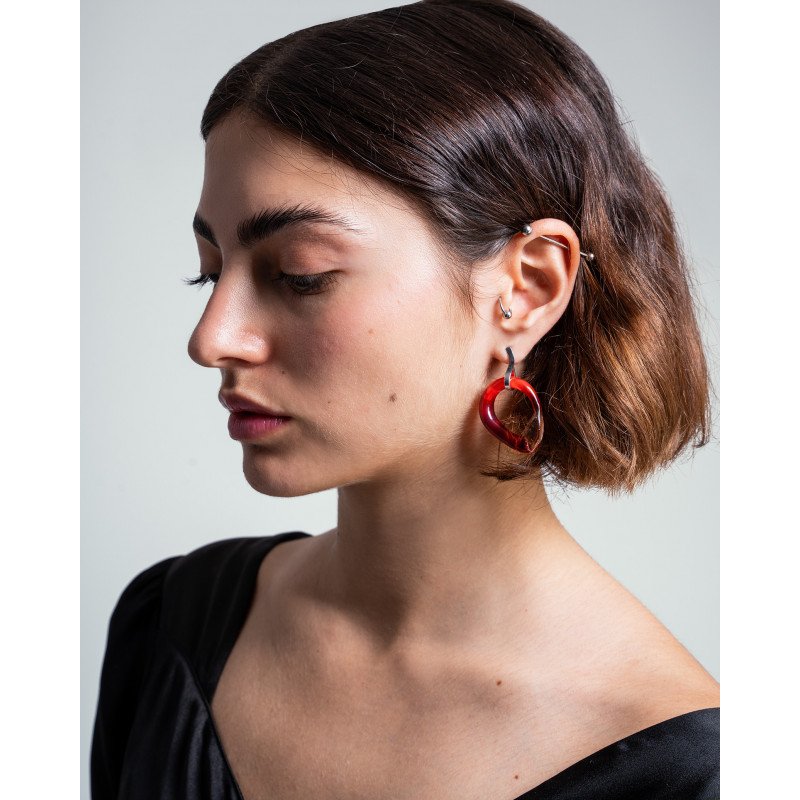 Orecchino Delia rosso